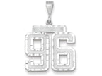 FJC Finejewelers 14k White Gold Large Bright Cut Number 96 Charm