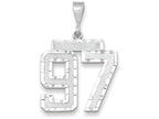 FJC Finejewelers 14k White Gold Large Bright Cut Number 97 Charm