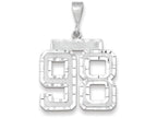 FJC Finejewelers 14k White Gold Large Bright Cut Number 98 Charm