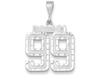 FJC Finejewelers 14k White Gold Large Bright Cut Number 99 Charm