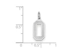 FJC Finejewelers 14k White Gold Medium Satin Number 0 Charm