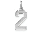 FJC Finejewelers 14k White Gold Medium Satin Number 2 Charm