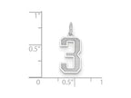 FJC Finejewelers 14k White Gold Medium Satin Number 3 Charm