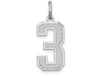 FJC Finejewelers 14k White Gold Medium Satin Number 3 Charm