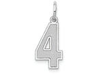 FJC Finejewelers 14k White Gold Medium Satin Number 4 Charm