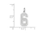 FJC Finejewelers 14k White Gold Medium Satin Number 6 Charm