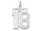 FJC Finejewelers 14k White Gold Medium Satin Number 18 Charm