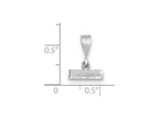 FJC Finejewelers 14 kt White Gold Casted Small Bright Cut Number Top Charm