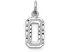 FJC Finejewelers 14 kt White Gold Casted Small Bright Cut Number 0 Charm