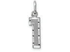 FJC Finejewelers 14 kt White Gold Casted Small Bright Cut Number 1 Charm