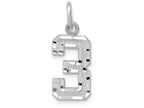 FJC Finejewelers 14 kt White Gold Casted Small Bright Cut Number 3 Charm