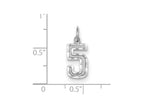 FJC Finejewelers 14 kt White Gold Casted Small Bright Cut Number 5 Charm