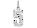 FJC Finejewelers 14 kt White Gold Casted Small Bright Cut Number 5 Charm