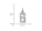 FJC Finejewelers 14 kt White Gold Casted Small Bright Cut Number 6 Charm