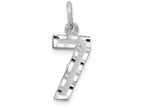 FJC Finejewelers 14 kt White Gold Casted Small Bright Cut Number 7 Charm