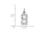 FJC Finejewelers 14 kt White Gold Casted Small Bright Cut Number 8 Charm