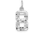 FJC Finejewelers 14 kt White Gold Casted Small Bright Cut Number 8 Charm