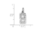 FJC Finejewelers 14 kt White Gold Casted Small Bright Cut Number 9 Charm