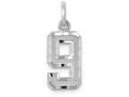FJC Finejewelers 14 kt White Gold Casted Small Bright Cut Number 9 Charm