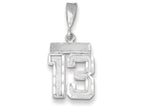 FJC Finejewelers 14k White Gold Small Bright Cut Number 13 Charm