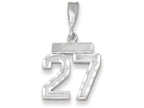 FJC Finejewelers 14k White Gold Small Bright Cut Number 27 Charm