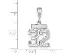 FJC Finejewelers 14k White Gold Small Bright-cut Number 32 Charm