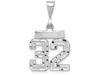 FJC Finejewelers 14k White Gold Small Bright-cut Number 32 Charm