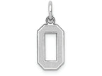 FJC Finejewelers 14k White Gold Small Satin Number 0 Charm