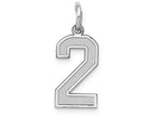 FJC Finejewelers 14k White Gold Small Satin Number 2 Charm