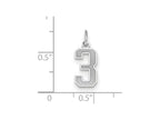 FJC Finejewelers 14k White Gold Small Satin Number 3 Charm