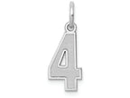 FJC Finejewelers 14k White Gold Small Satin Number 4 Charm