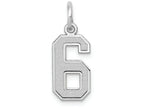 FJC Finejewelers 14k White Gold Small Satin Number 6 Charm