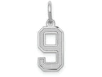 FJC Finejewelers 14k White Gold Small Satin Number 9 Charm