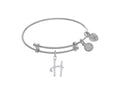 Brass With White Finish Charm Initial H On White Angelica Tween Bangle (Small)