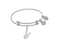 Brass With White Finish Charm Initial Y On White Angelica Tween Bangle (Small)