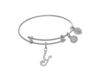 Brass With White Finish Charm Initial Y On White Angelica Tween Bangle (Small)