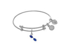 Brass With Pink Enamel Glasses With CZ In Angelica Collection Bangle (Small)