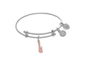 Brass With Pink Hair Brush With CZ On Angelica Collection Twe En Bangle (Small)