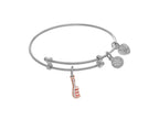 Brass With Pink Hair Brush With CZ On Angelica Collection Twe En Bangle (Small)