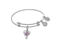 White Finish Expandable Tween Brass Bangle Paw Pri Nt On White Angelica Collection Tween Bangle (Small)