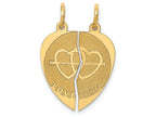 FJC Finejewelers 14k Yellow Gold 2-piece I Love You Charm
