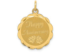 FJC Finejewelers 14k Yellow Gold Happy Anniversary Charm 18 x 24mm