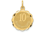 FJC Finejewelers 14k Yellow Gold Happy 10th Anniversary Charm