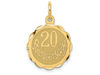 FJC Finejewelers 14k Yellow Gold Happy 20th Anniversary Charm