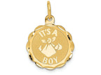 FJC Finejewelers 14k Yellow Gold Polished Its A Boy Scalloped Disc Charm