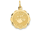 FJC Finejewelers 14k Yellow Gold Polished Its A Girl Scalloped Disc Charm