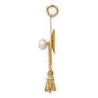 FJC Finejewelers 14k Yellow Gold Graduation Cap with Fw Cultured Pearl Charm