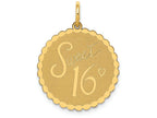 FJC Finejewelers 14k Yellow Gold Sweet 16 Charm 18 x 25mm