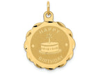 FJC Finejewelers 14k Yellow Gold Happy Birthday Charm 19 x 26mm