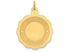 FJC Finejewelers 14k Yellow Gold Happy Birthday Disc Charm 22 x 30 mm